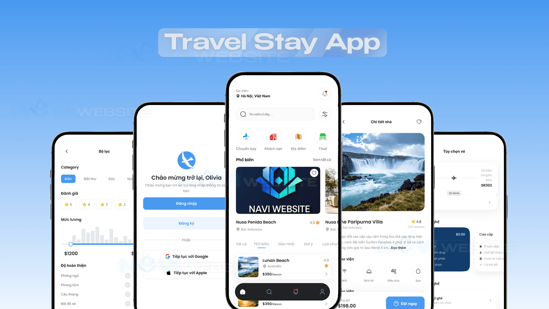 App đặt tour du lịch