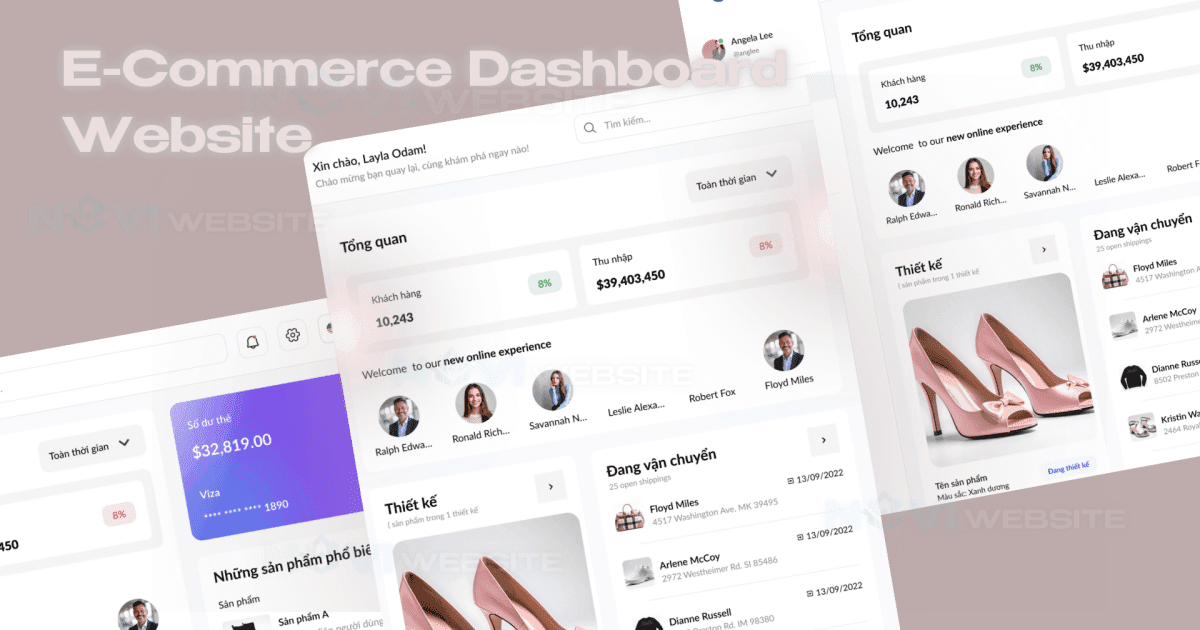 Website bảng điều khiển thương mại điện tử thời trang