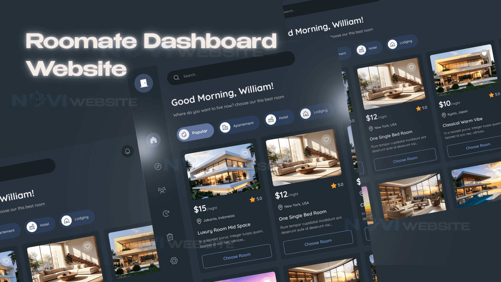Website Dashboard đặt phòng