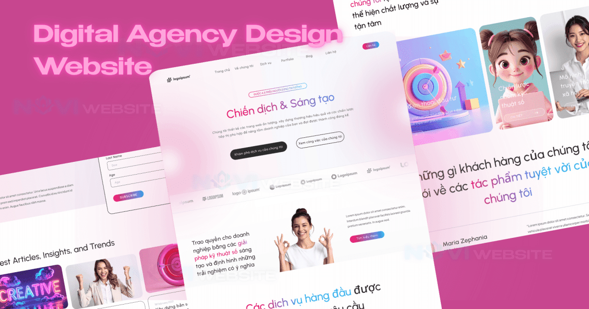 Website landing page agency kỹ thuật số chuyên nghiệp