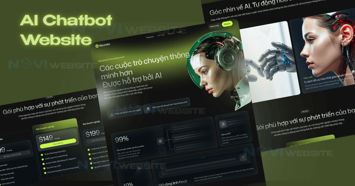Website landing page chatbot AI