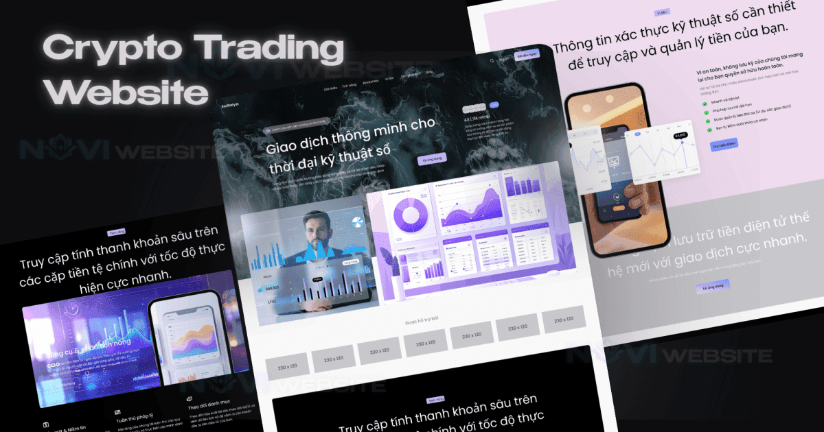 Website landing page giao dịch tiền điện tử (crypto)
