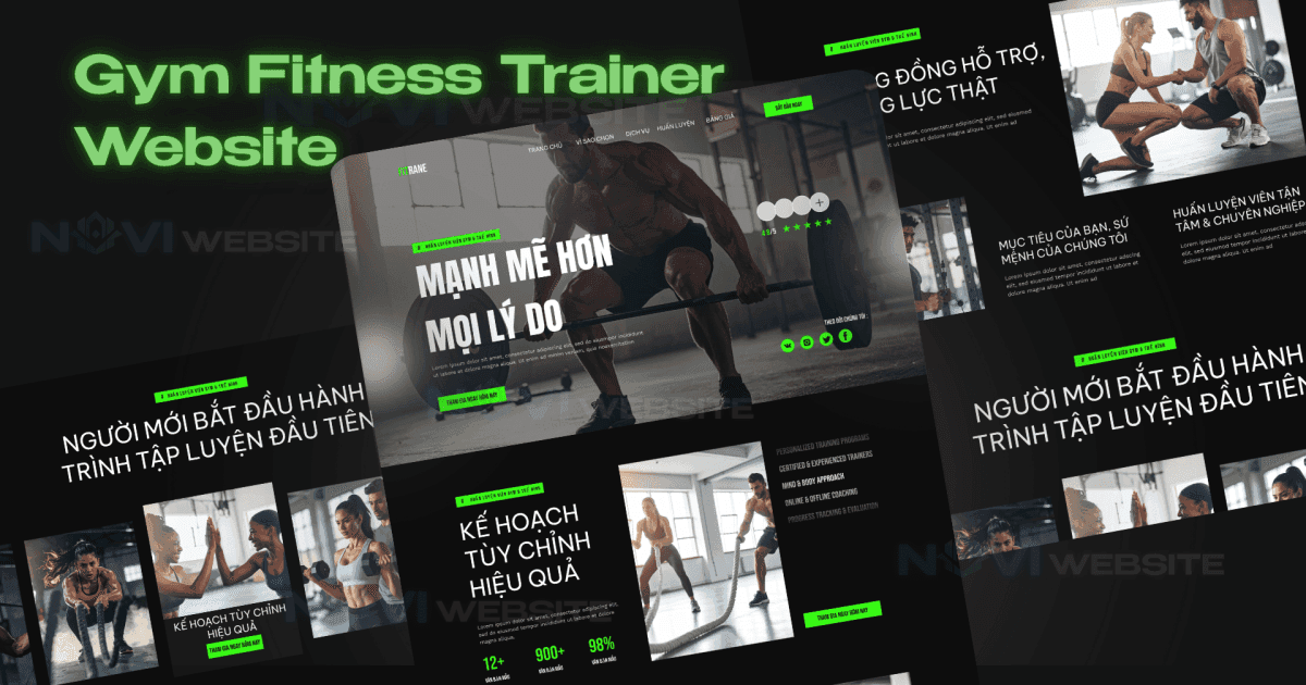 Website landing page huấn luyện viên gym & thể hình