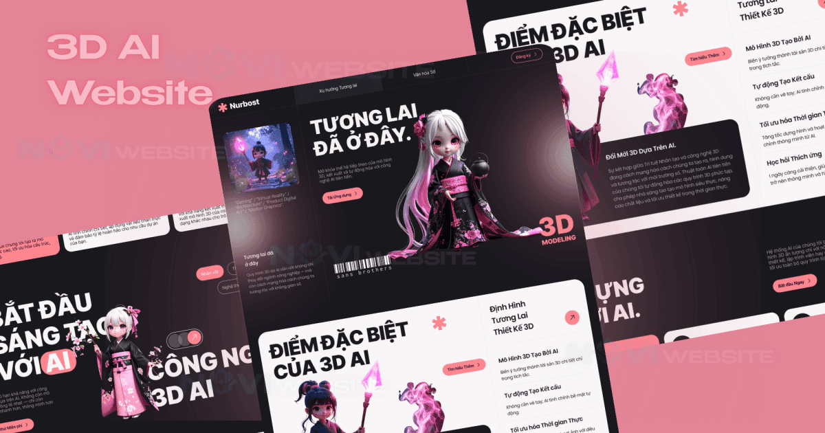 Website landing page trí tuệ nhân tạo 3D